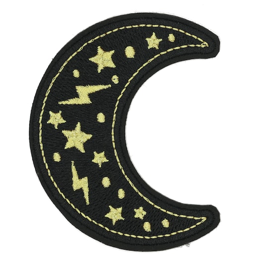 Iron-On &#x26; Adhesive Moon Embroidered Patch by Make Market&#xAE;